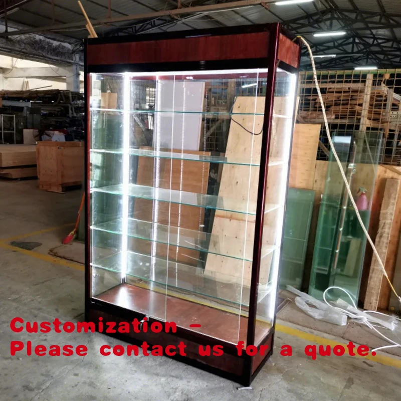 

custom.Retail Store Glass Display Counter Cheap Smoke Shop Showcase with Lighting Glass Showcase