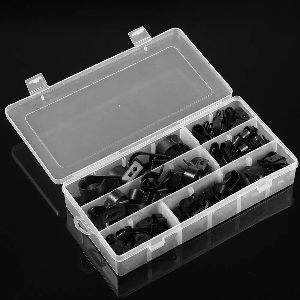 200 قطعة سلك النايلون مشبك كابلات سيارة الصوت السحابة مقاطع الأسلاك البلاستيكية خرطوم جبل P نوع المشابك وصلة كابل كليب اكسسوارات السيارات