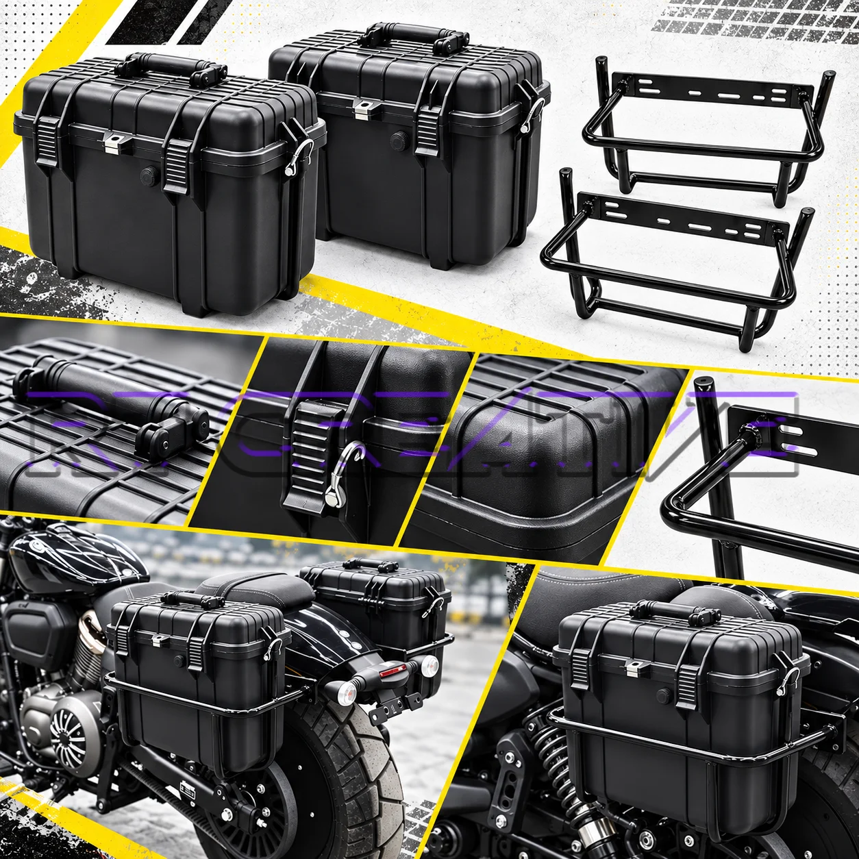 Motorcycle Dual Side Storage Boxes & Rear Trunk Fit Benda Darkflag 500 V4 Black Flag 500 Mod Accessories