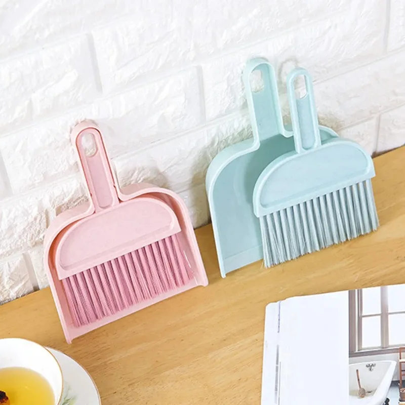 Desktop Cleaning Broom Dustpan Set Mini Handy Dust Cleaning Sweeping Brush Dustpan for Table Desk Keyboard