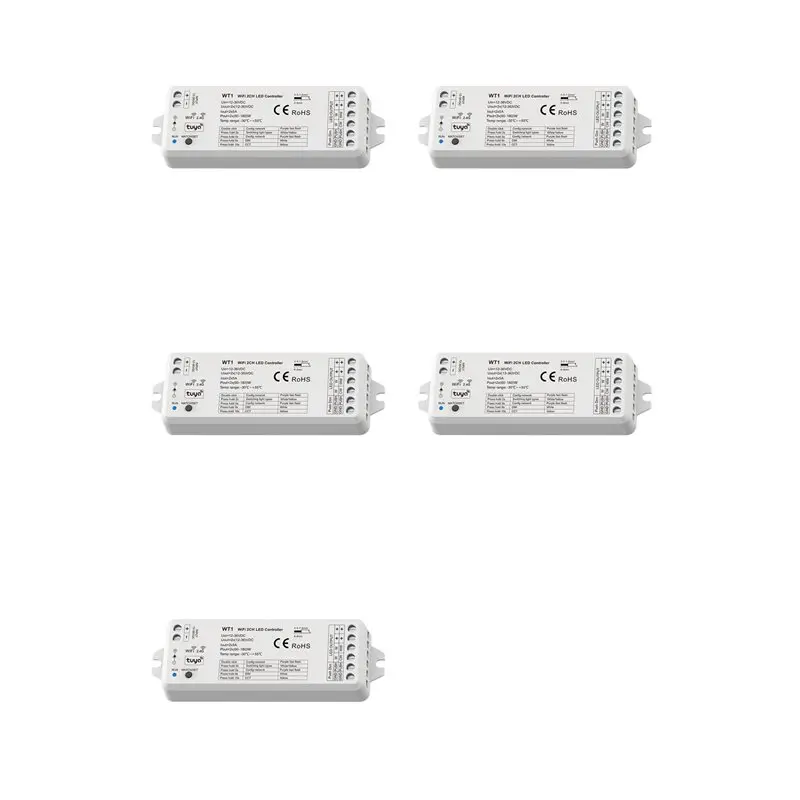 A96T 5X TUYA Wifi WT1 LED Smart Dimmer 2CH 12V 24V 36V CCT LED Strip Dimming Controller Kit 2.4G Remote Control