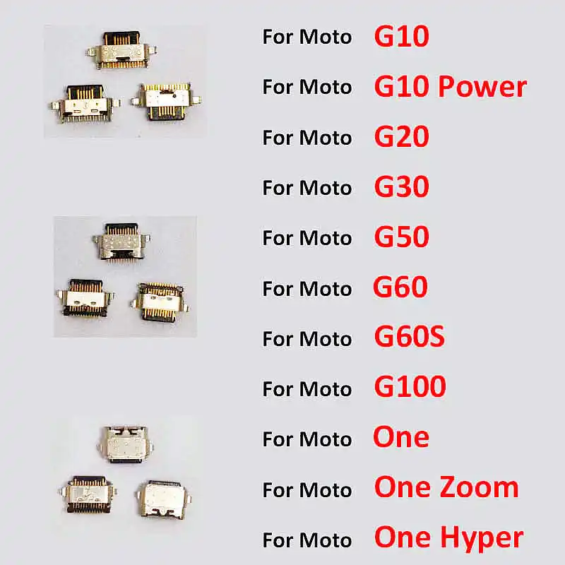 10Pcs For Motorola Moto G100 G60S G60 G50 G30 G20 G10 Power One Zoom Hyper USB Charging Port Dock Socket Plug Charger Connector