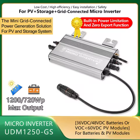 Hybrid Micro Inverter 1200W Solar PV/Battery input 20-60V,Output 180~265VAC with WiFi &amp;Anti-Backflow,Grid-Tie Energy Storage
