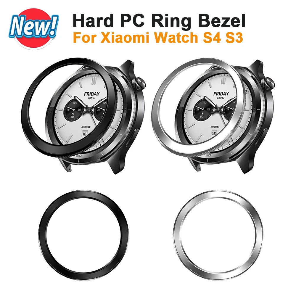 PC Ring Bezel for Xiaomi Watch S4 Smart Watch Universal Hard Cover Bumper for Xiaomi Watch S3 S4 Shell Frame Protective Case