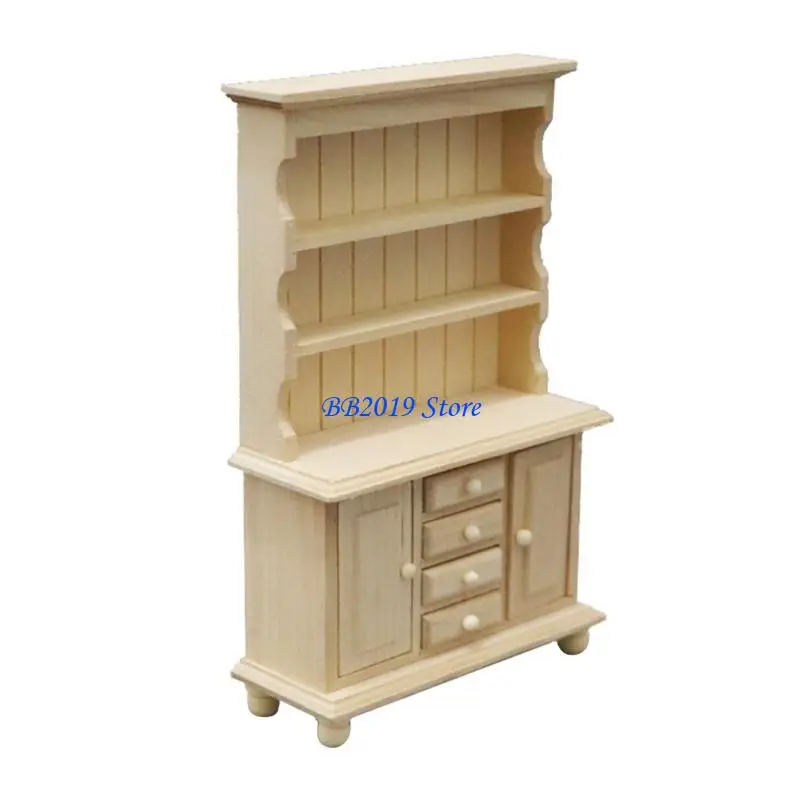 

Q0KB MINIAITURE DOLLHOUSES Деревянный книжный шкаф 1 12 Шкала мебели аксессуары для детей