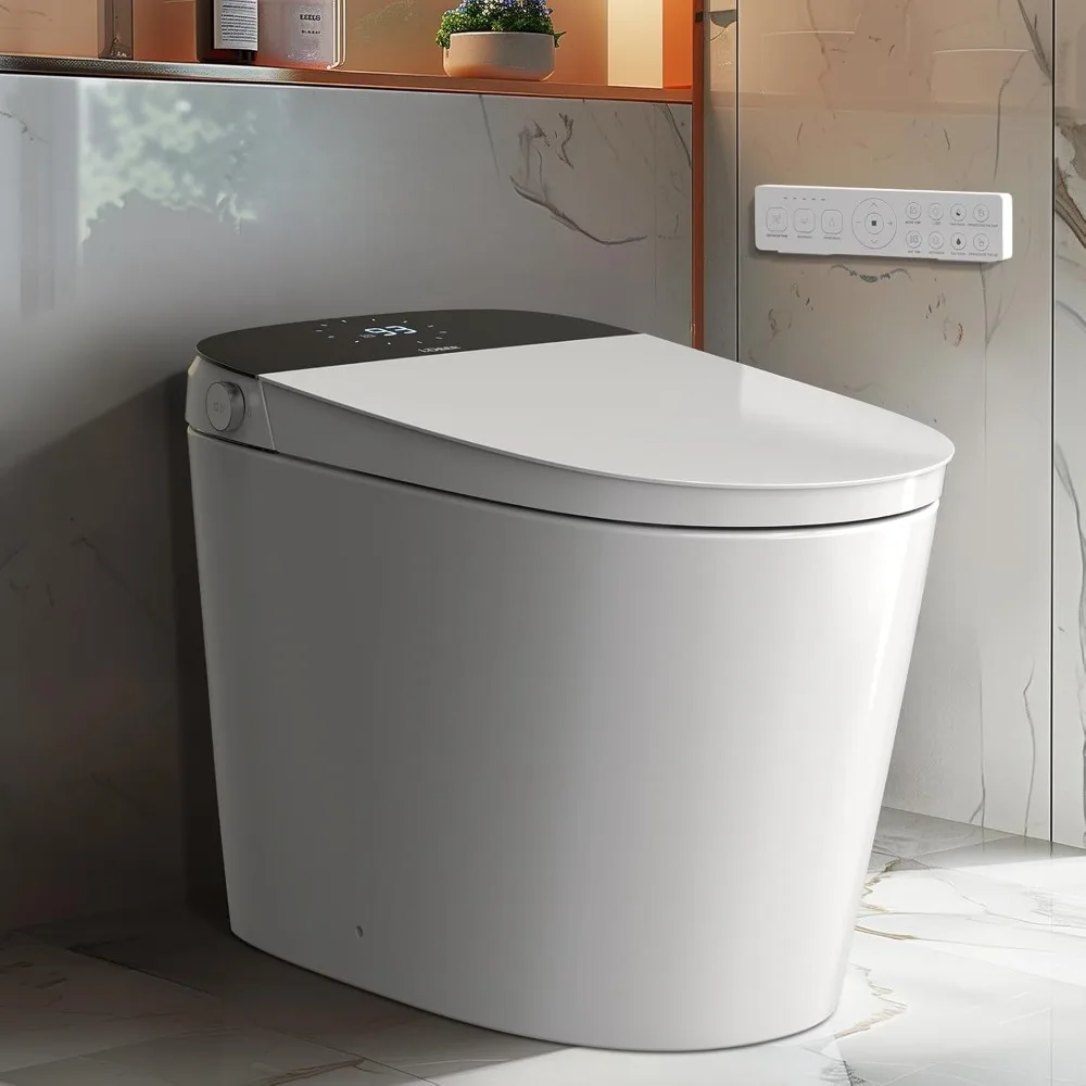 

Luxury intelligent toilet with built-in water tank, integrated toilet seat, automatic flushing, heated seat, foot sensor