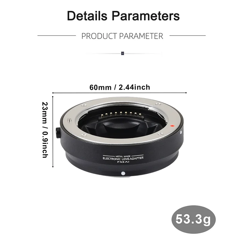 Переходное кольцо ABAC-Autofocus 4/3 для объектива 4/3, для камеры Olympus/Panasonic Micro 4/3, металлический дизайн, аксессуары для фотосъемки