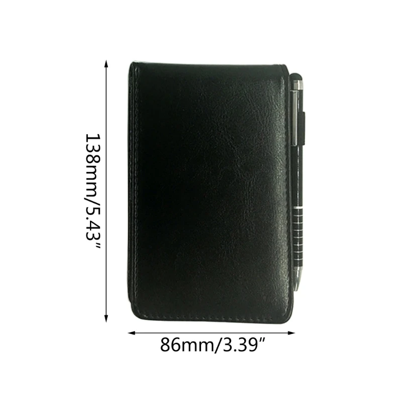 E9LB 1Set Pocket Notepads PU Leather Notebook with 8xRefills&1xPen Small Notepads