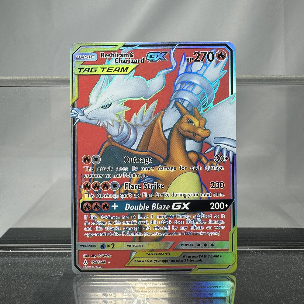 

Holographic PKM Single Cards Charizard Tyranitar Blastoise GX PTCG Proxy Cards Lost Thunder Collection Battle Cards Toys Gifts