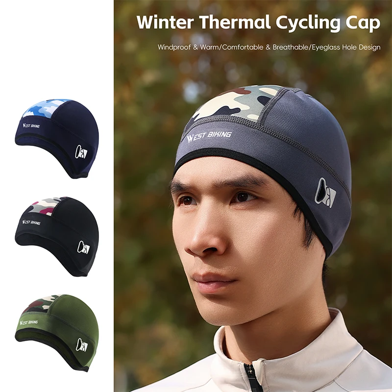 

Winter Riding Cap Arctic Fleece Lined Glasses Headphone Holes High Elastic 52-60cm Head for Cycling Outdoor Retro Cycling Cap