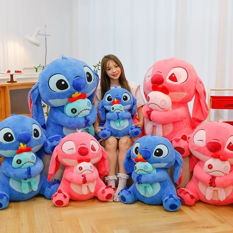 30/75cm Disney Lilo and Stitch Plush Toys Anime Plushie Stich Dolls Kawaii Angel Scrump Pink Stuffed Gift Kids Kids Christmas