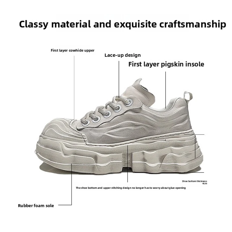 Retro Cowhide Leather Men's Sneaker Designer Shell Toe Stripe Genuine Leather Luxury Man Shoes Foamed Rubber Lightweight Tenis