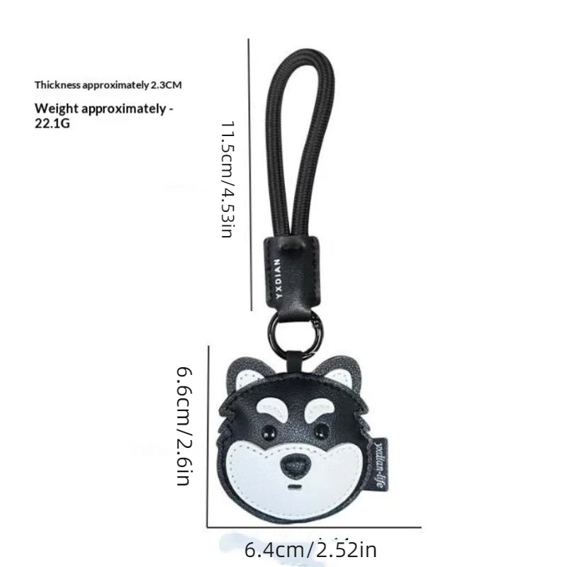 Trendiger Leder-Autoschlüsselanhänger mit niedlichem Welpen-Design, Rucksack-Charm, Schlüsselring-Anhänger, Geschenk für Tierliebhaber – Detail 5