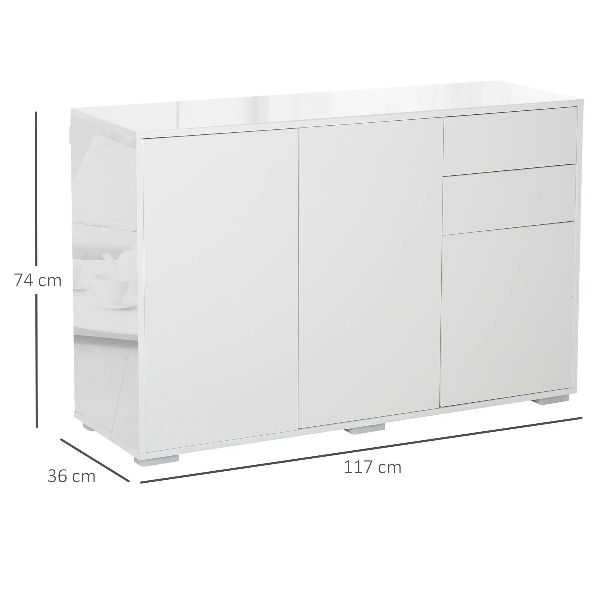 Mueble de Salón de Madera Blanco, Instrucciones de Montaje Incluidas, Diseño Moderno para Salón