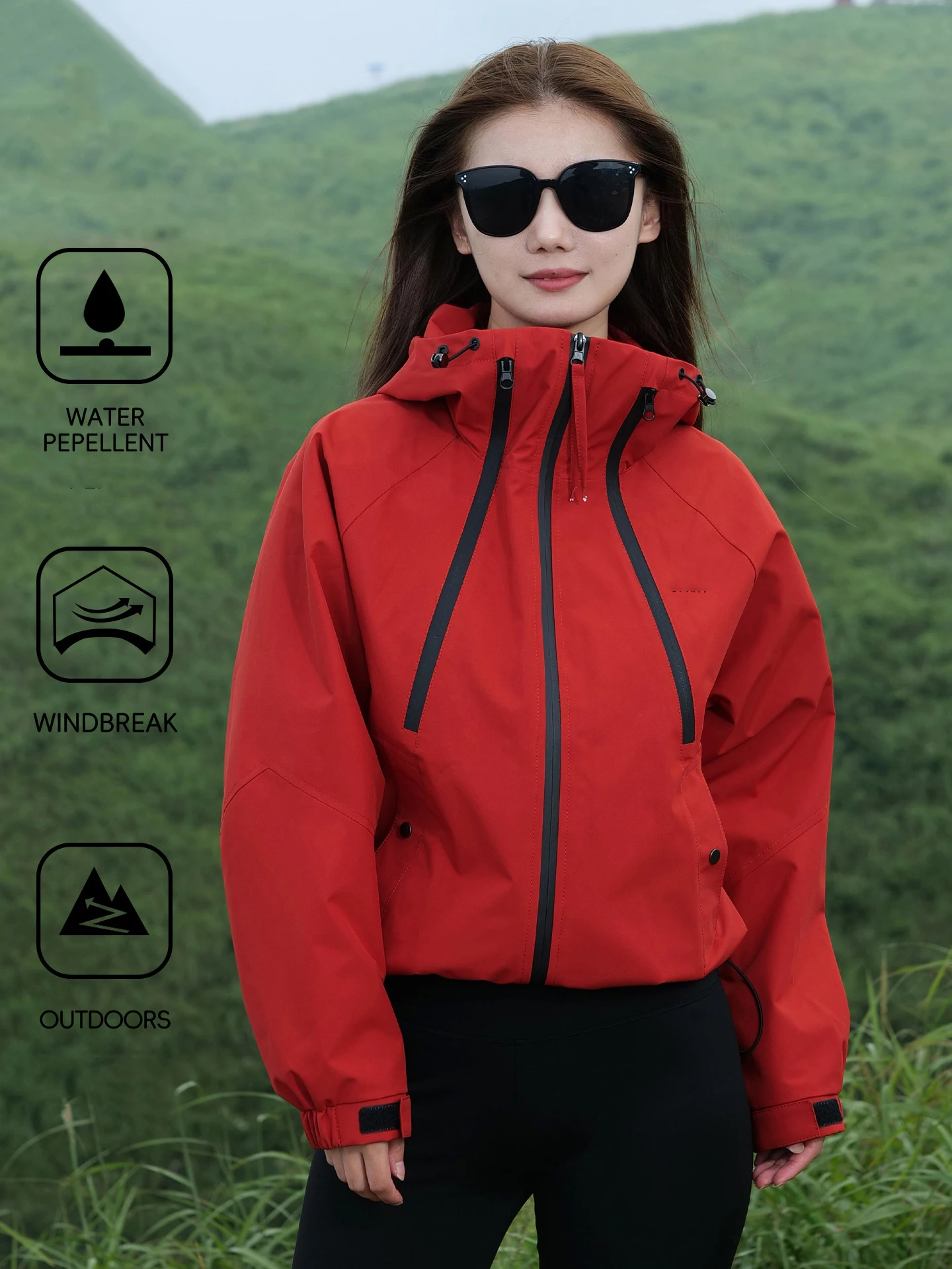 ソリッドカラージャケットファッショナブルで多用途なメンズ・レディースアウターウェア防風防水登山キャンプ釣りジャケット