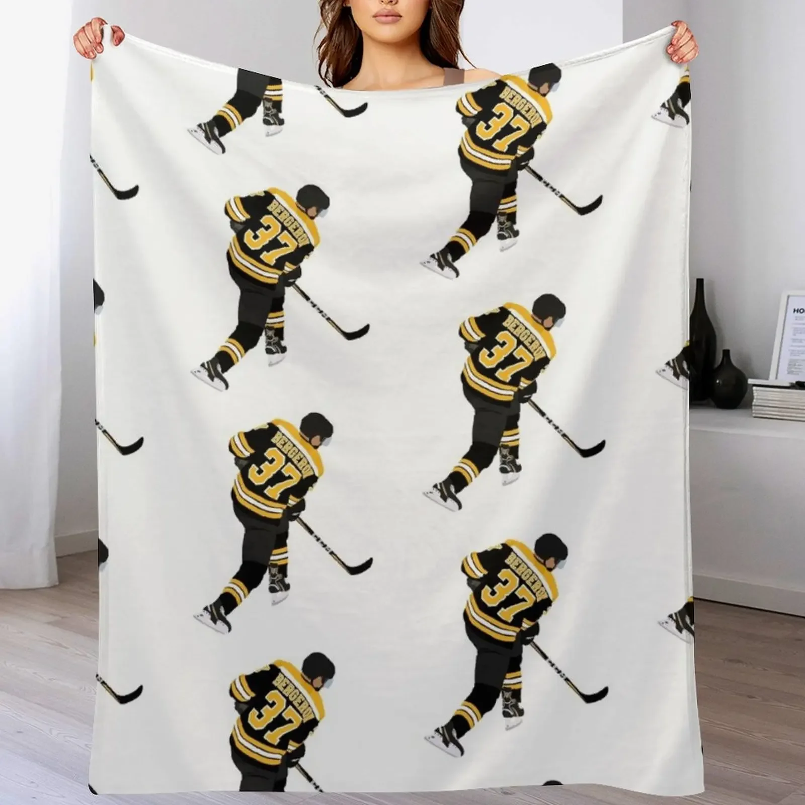 

Patrice Bergeron Throw Blanket Retros warm for winter Heavy Beach Blankets