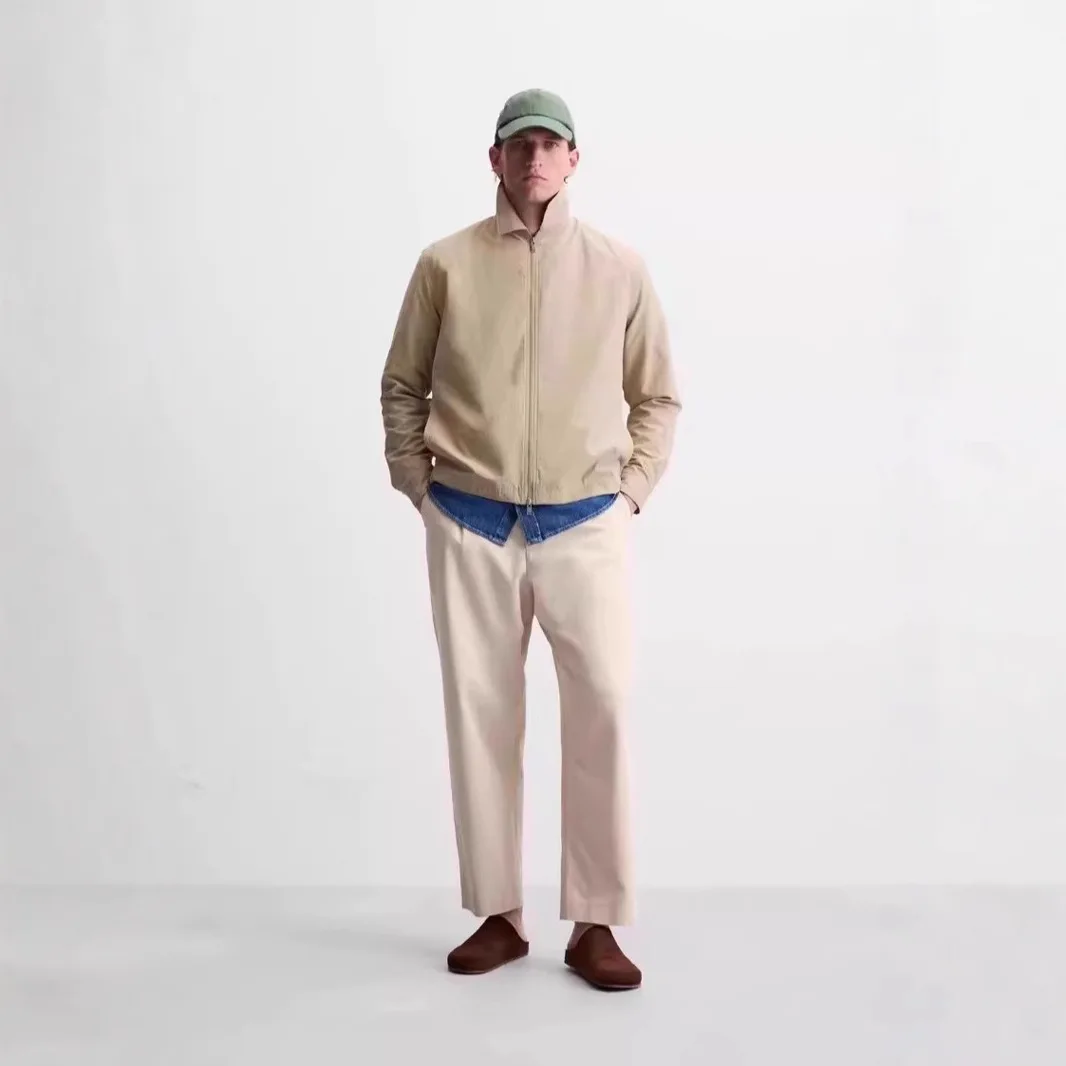 

2025 New Men's Spring and Autumn New Product Loose and Lightweight Technology Fabric Long Sleeve Zipper Jacket Lightweight Coat