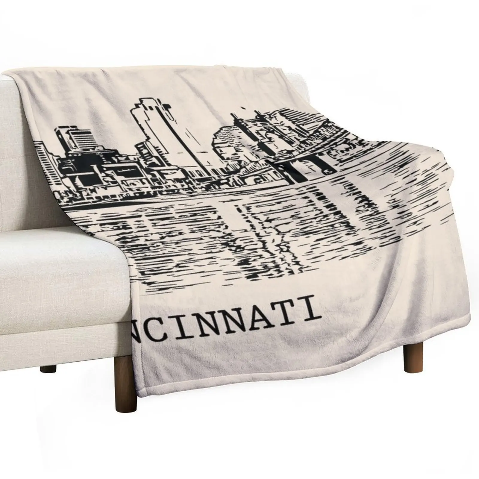 Cincinnati Ohio Throw Blanket Weighted Heavy Decoratives Quilt Blankets