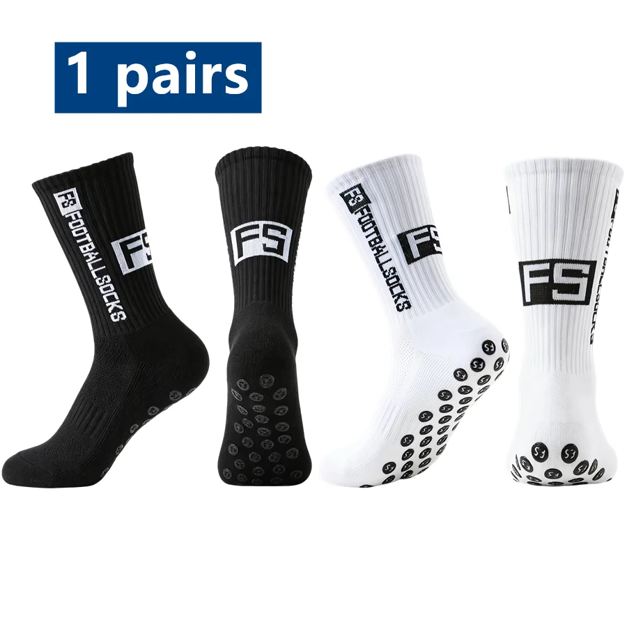 1 Pair Men's Women's Anti Slip Grip Baseball Rugby Breathable Shockproof Towel Bottom Athletic Exercise Socks
