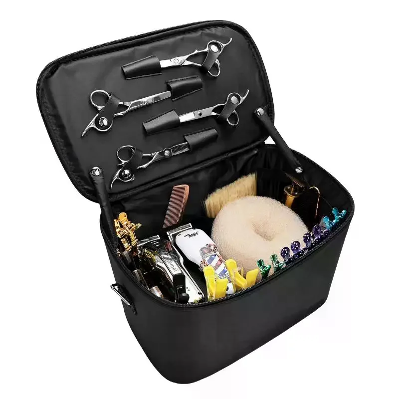 Barber Hairdressing Tool Storage Bag Large Capacity Zipper Hair Stylist Organizer Case For Salon Home Travel Use 1Pcs