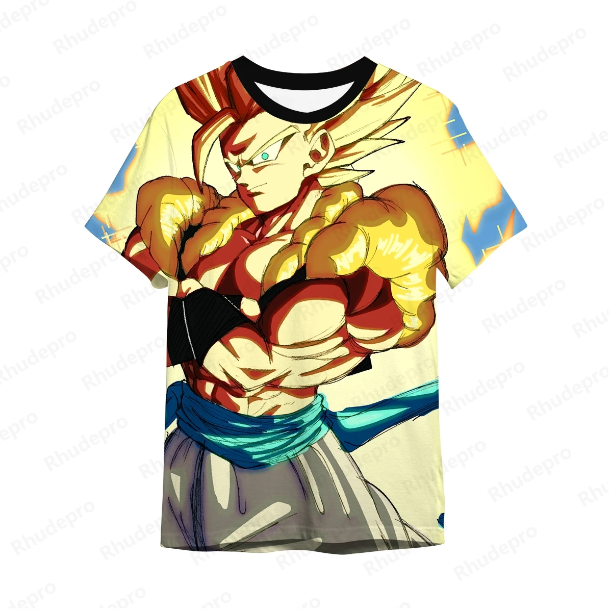 Camisa anime Dragon Ball masculina, roupas infantis, manga curta, tops de cosplay Goku, moda Harajuku, novo, 2024