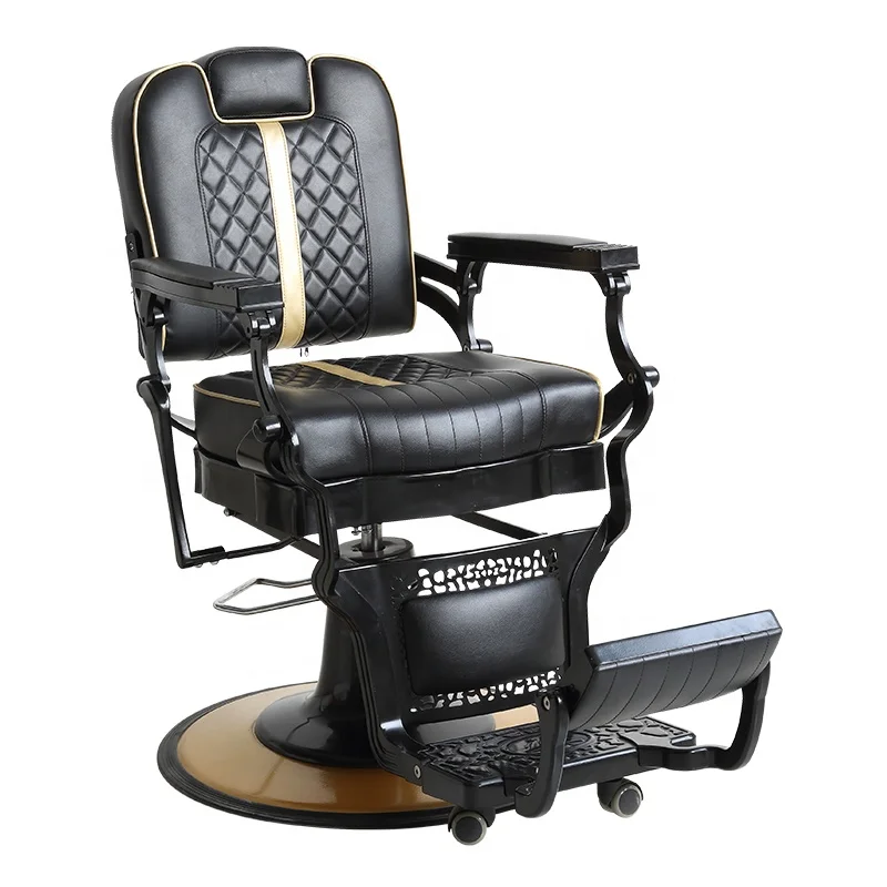 Modern Barber Chair Can Be Customized Leather Color Wide and Comfortable Can Be Manually Tilted