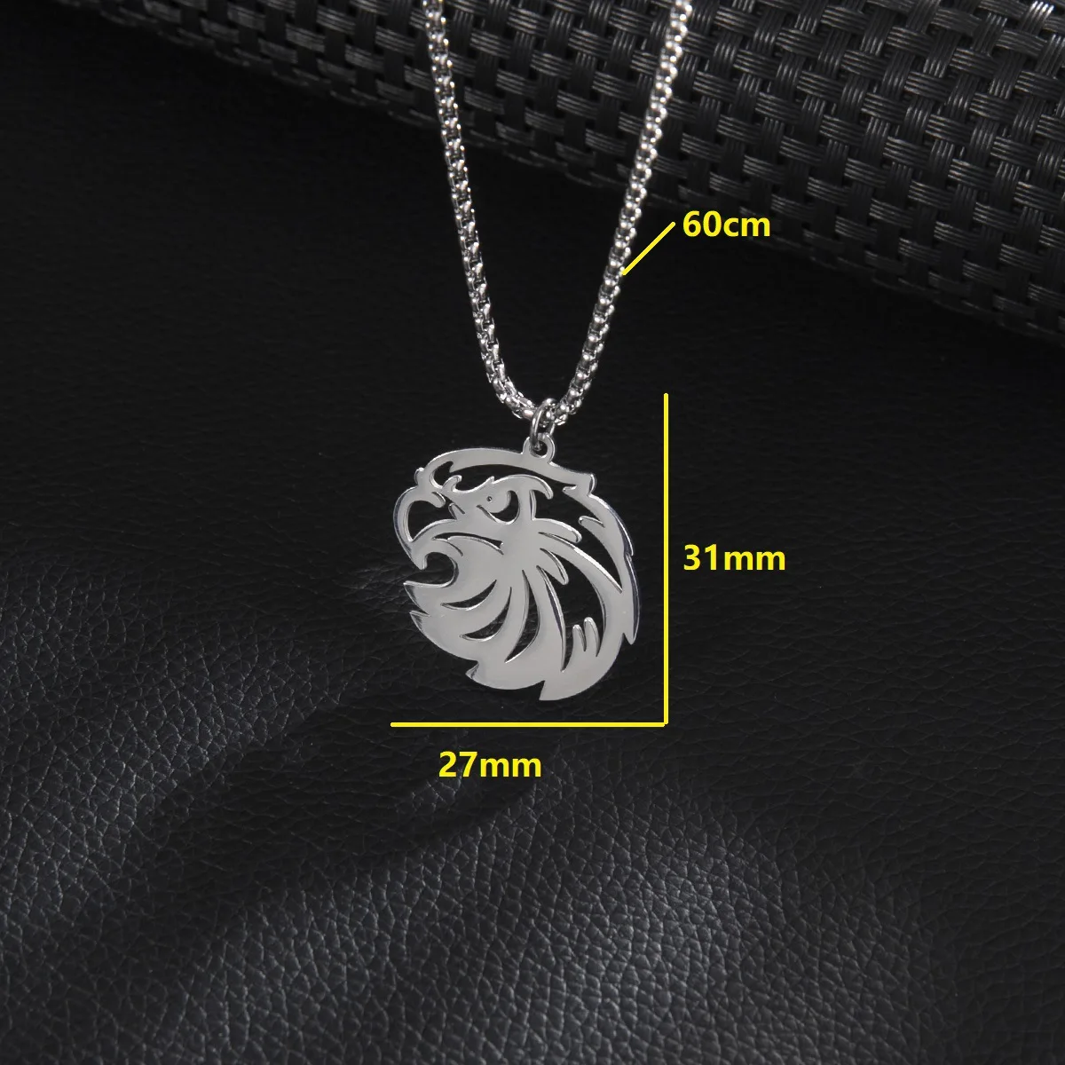 Foreign trade cross-border stainless steel jewelry necklace does not fade women's summer hollow eagle bird pendant long collarbo