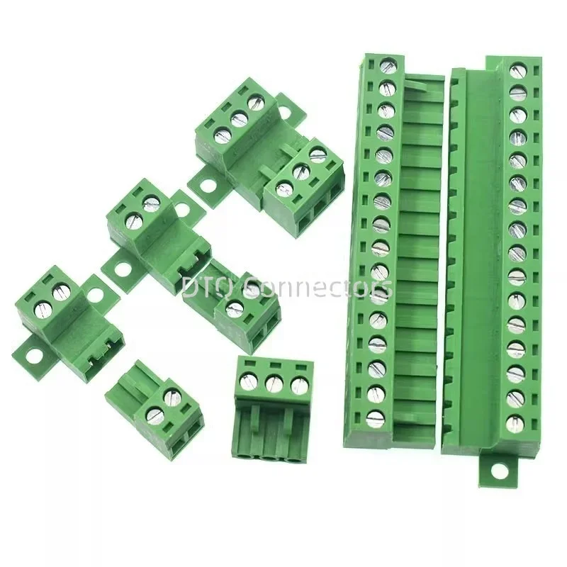 

1Sets 2EDGRKC 5.08MM solderless docking type screw terminal block connector PCB plug-in type 2edg type green terminal block