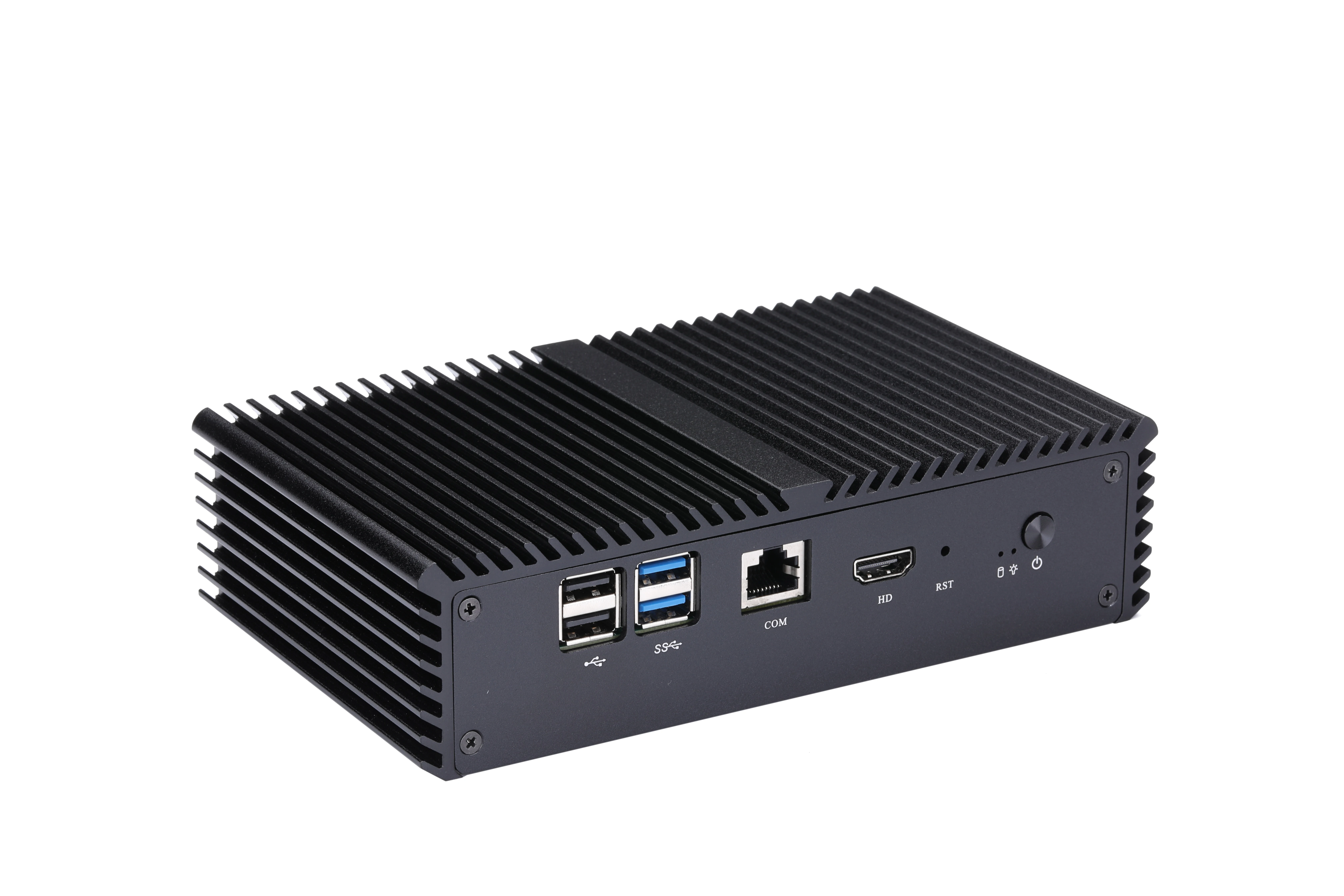 Qotom Lüfterloser Mini-PC Q710G4 Celeron J3455 POE 4-Gigabit-LAN-Gateway-Router Minicomputer