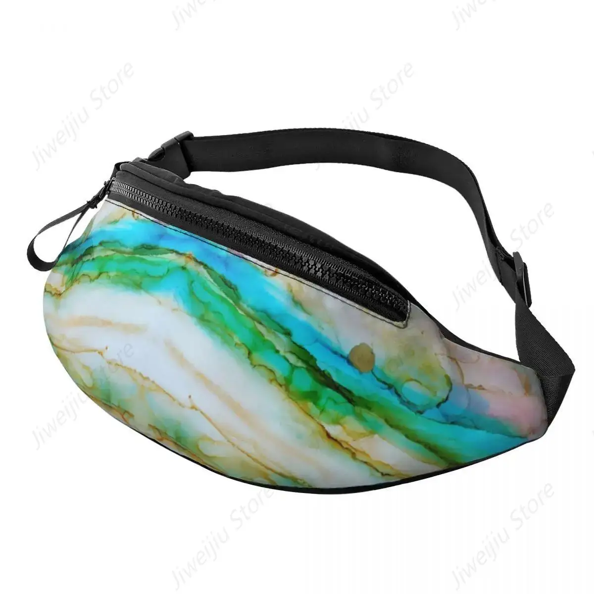 Multi Colored Marble Fanny Bag Customized Crossbody Waist Pack Men Women Travel Hiking Phone Money Pouch