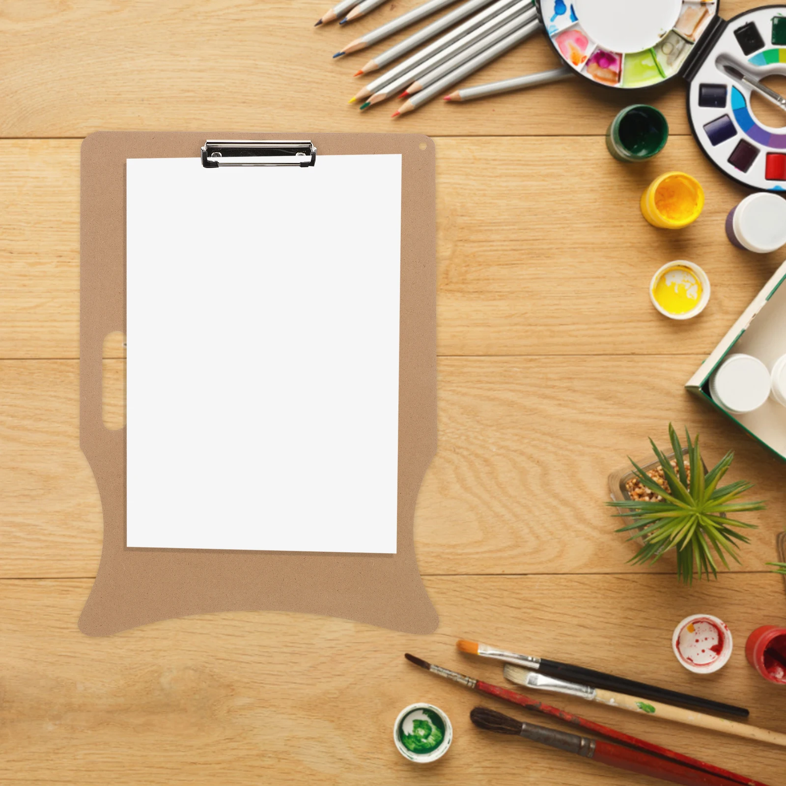 

Portable Lightweight Drawing Board with Clip for Artists Handheld Sketch Pad Wood Grain Outdoor Painting Tool
