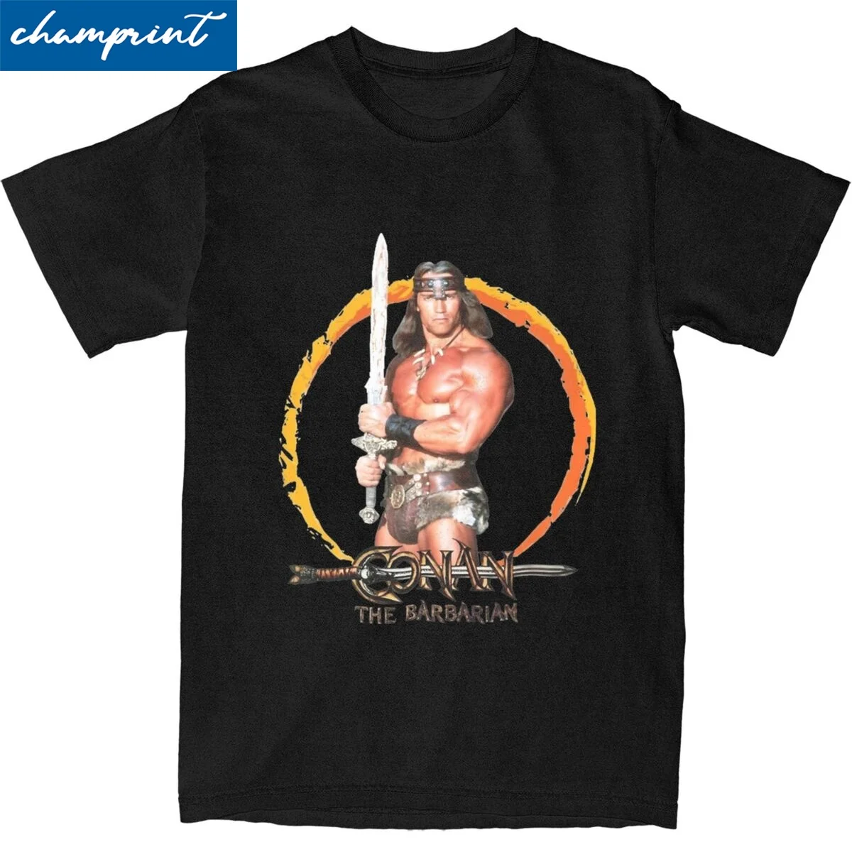 Funny Conan The Barbarian Design T Shirt Men's O-neck Short Sleeve Top Tee Cotton Summer Tops