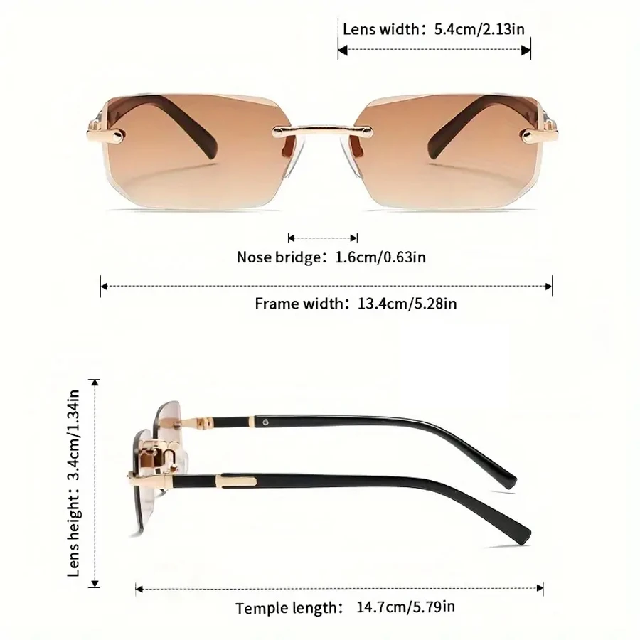 موضة بدون شفة النظارات الشمسية الرجال النساء Populare بدون إطار نظارات شمسية الذكور الإناث الكلاسيكية الصغيرة مربع الصيف السفر ظلال