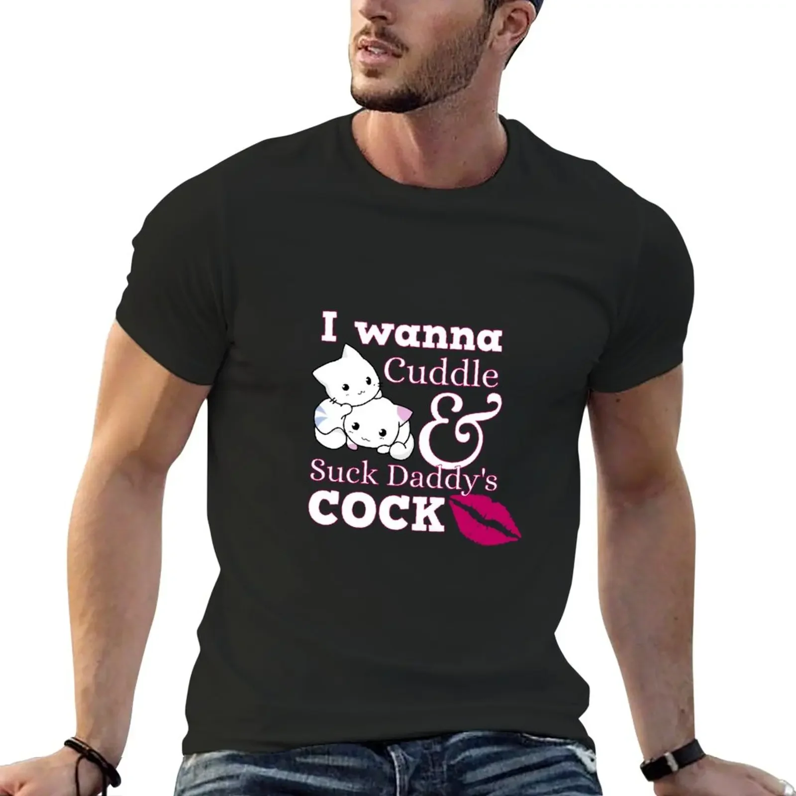 New I Wanna Cuddle Cute Ddlg Clothes Abdl Daddy Dom Kinky T-Shirt Short t-shirt Blouse mens clothing mens designer outfits male