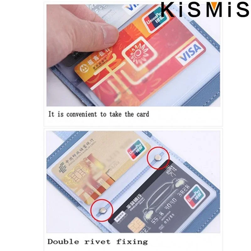 KISMIS Convenient Practical PU Leather Business Card ID Holders Bag with 12/26 Slots