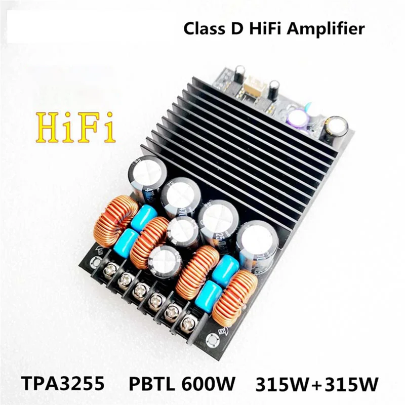 Placa amplificadora hifi digital de alta potência, atualização tpa3255 2.0 DC19-40V pbtl 600w 315w + 315w estéreo classe d