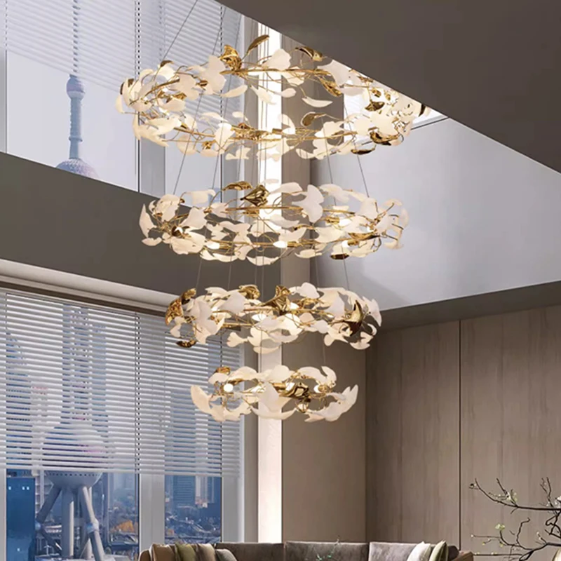 Modern home decoration crystal chandelier, stair Pendant lamp, living room Pendant lights, interior lighting