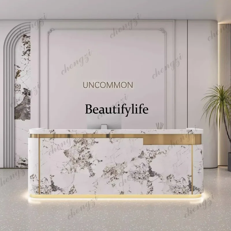 A68Company Best Reception Desks Aesthetic Minimalist Design Organizers Desks Unique Salon Beauty  Commercial Furniture