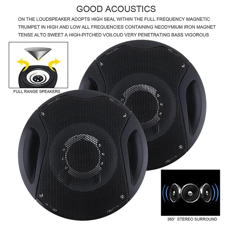 300W 2Pcs 5 Inch Car Hifi Coaxial Speaker Vehicle Door Auto Audio Music Stereo Full Range Frequency Speakers For Cars