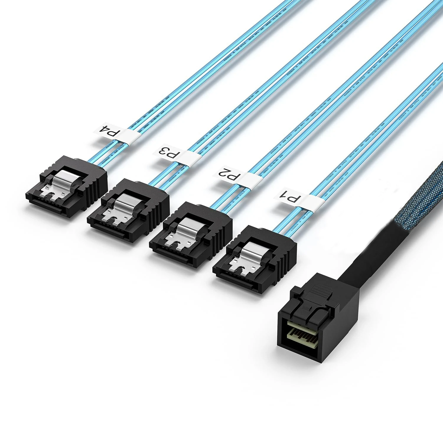 

Internal Mini SAS HD 36Pin SFF-8643 Host To 4 SATA 7Pin Fanout Cord Motherboard Raid Controller Hard Drive Server Cable 0.5M 1M