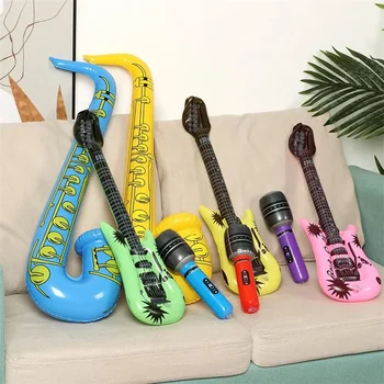 12pcs Inflatable Instruments Toy Musical Balloons Set Simulation Instrument Guitars Saxophones Microphones Party Toys Children&#x27;s Toys