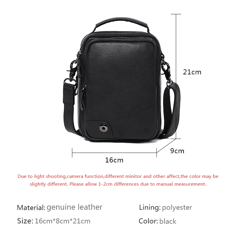 Real Genuine Leather Men Shoulder Bags Fashion Man Messenger Bag Small Crossbody Bag Male Business Mini Handbag Phone Bag Flap