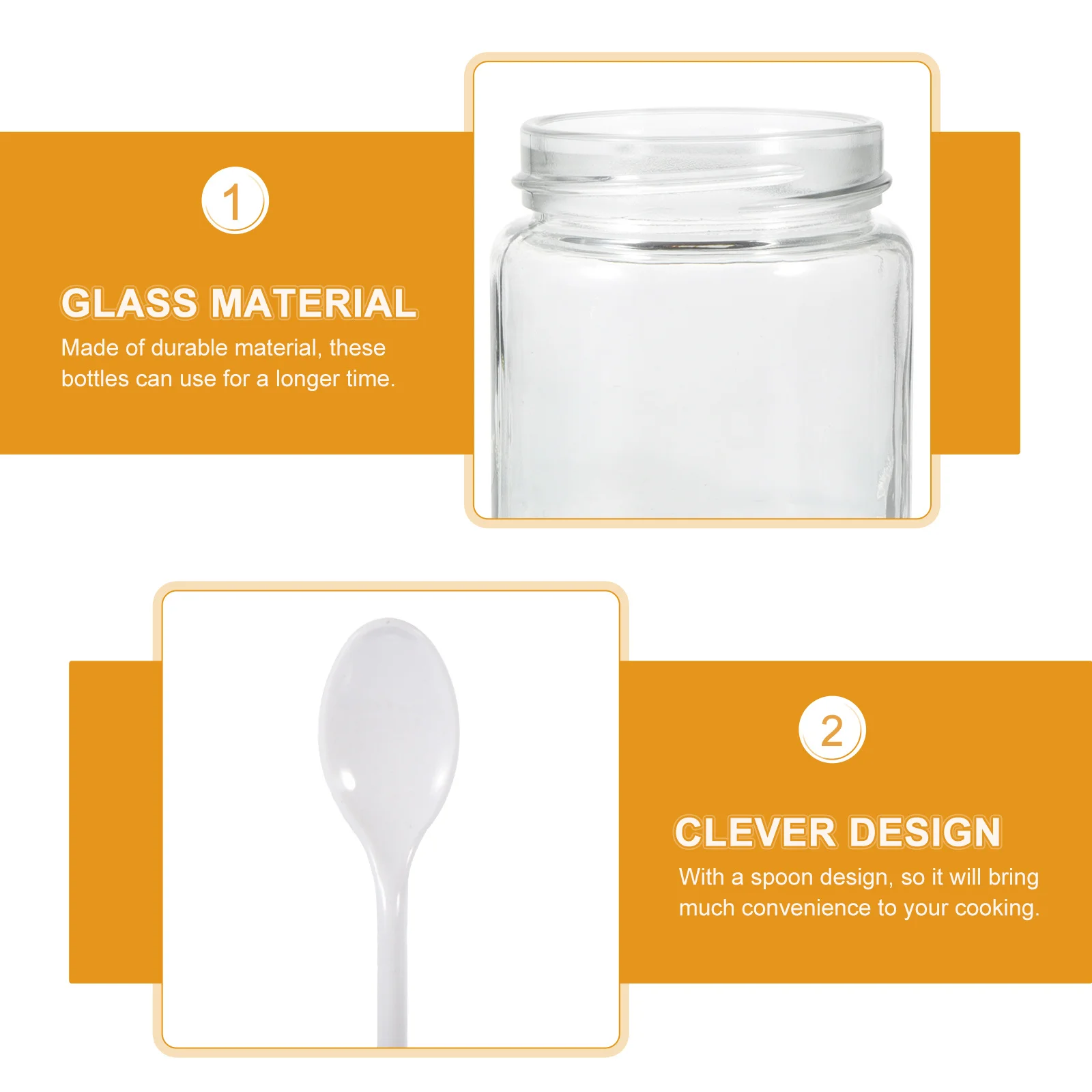 

4 шт. встроенная крышка для ложки, банки для специй, профессиональные бутылки для хранения приправ, кухонный органайзер для приправ, контейнер для масла