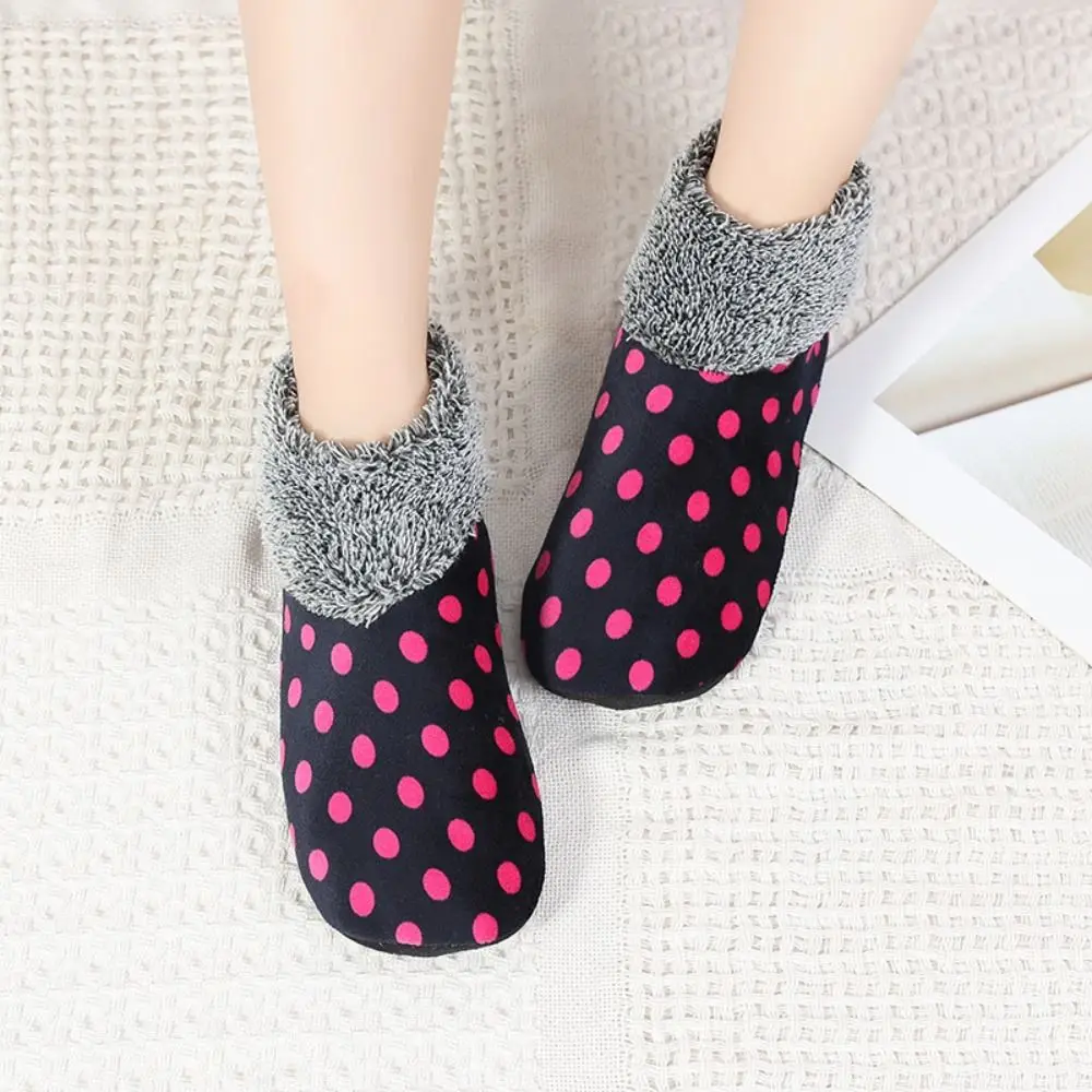 Fashion Winter Warm Home Bed Sock Round Dot Thermal Non Slip Sockings Elastic Indoor Thicken Floor Socks For Women