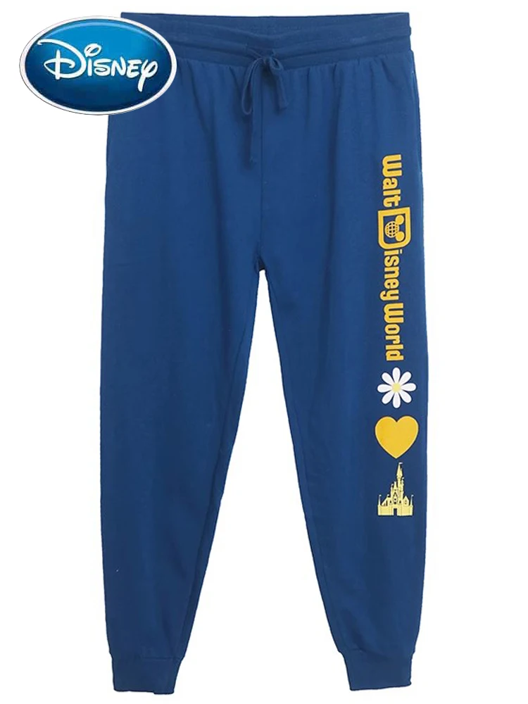 

Disney World Letter Castle Mickey Mouse Fleece Sweatpants Women Casual Jogging Fitness Sports Pants Cartoon Trousers Streetwear