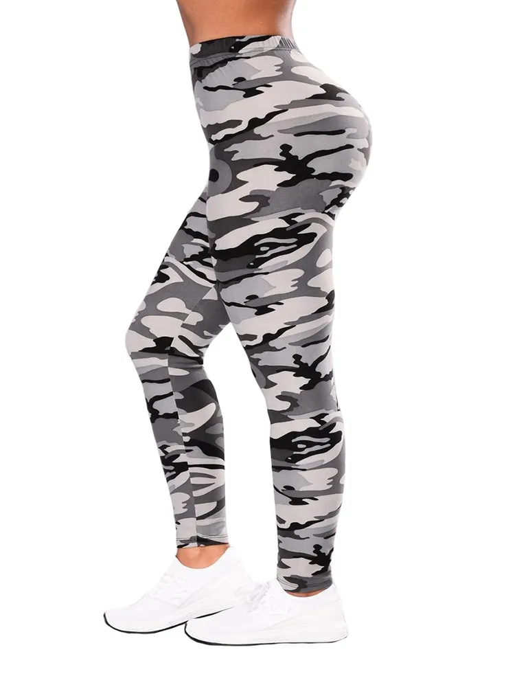 

YGYEEG High Waist Leggings Women Trousers Fashion Push Up Camouflage Printing Gym Clothes Ankle-Length Pants Exercise Bottom