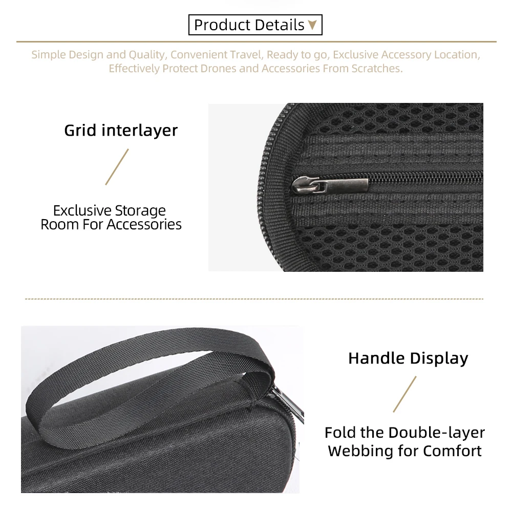 

Travel Carrying Case for DJI OSMO Pocket 4, Portable Shockproof Storage Bag Zipper Case with Mesh Bag & Wrist Strap Accessories