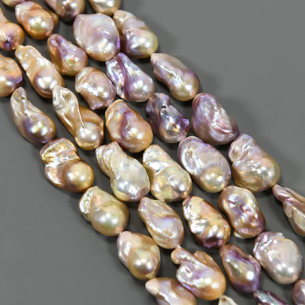 APDGG 1 Strand Natural Pink Purple Keshi Baroque Pearl Strands 15.5'' Loose Beads For Necklace Bracelet Jewelry DIY