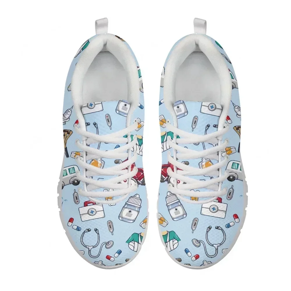 

Весенние женские туфли-балетки для медсестер, с принтом милых мультяшных медсестер, кроссовки.