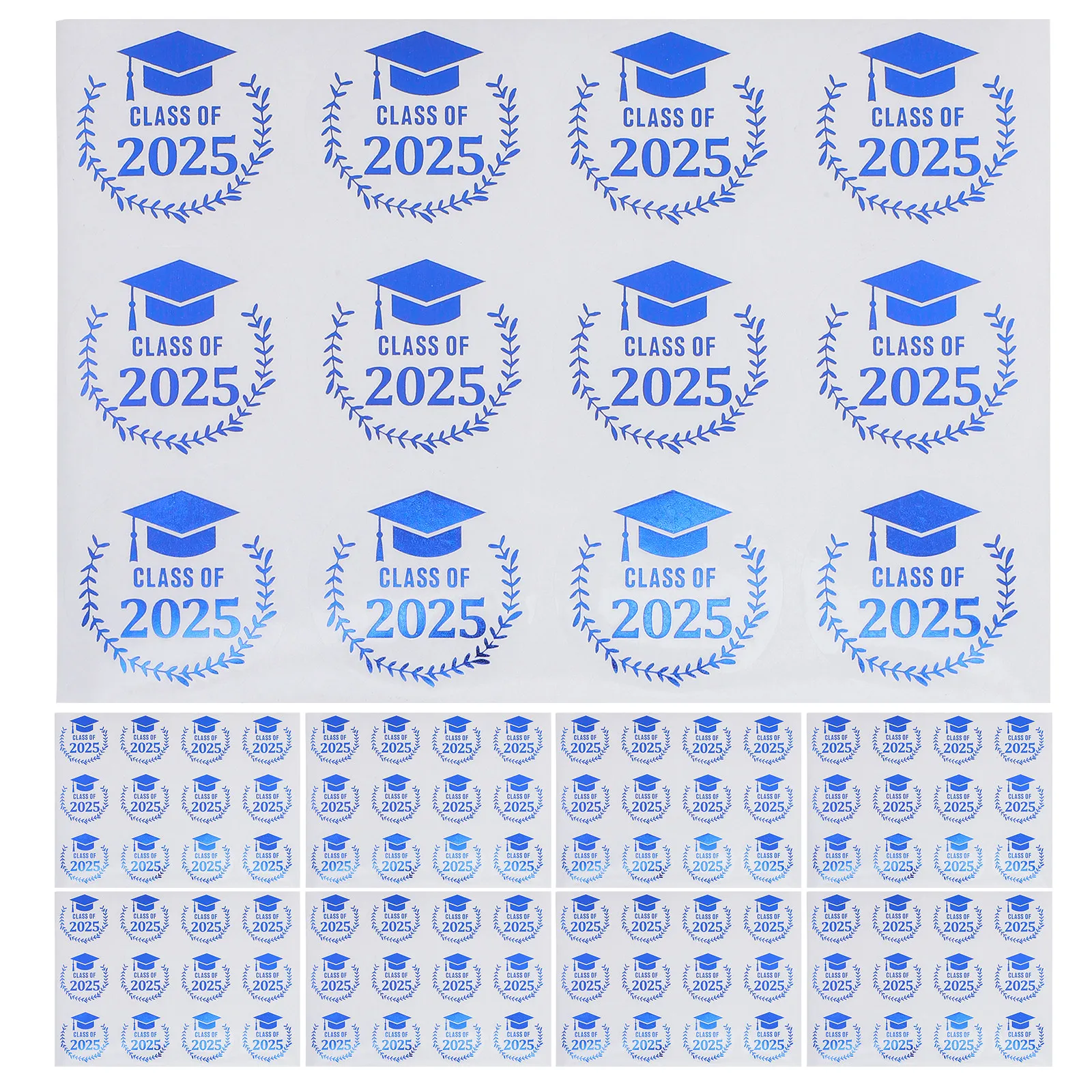 

10 листов золотых фольгированных наклеек для выпускных шапочек, конвертов, приглашений, открыток, украшений для вечеринок, сувениров к выпускному сезону 2025 года